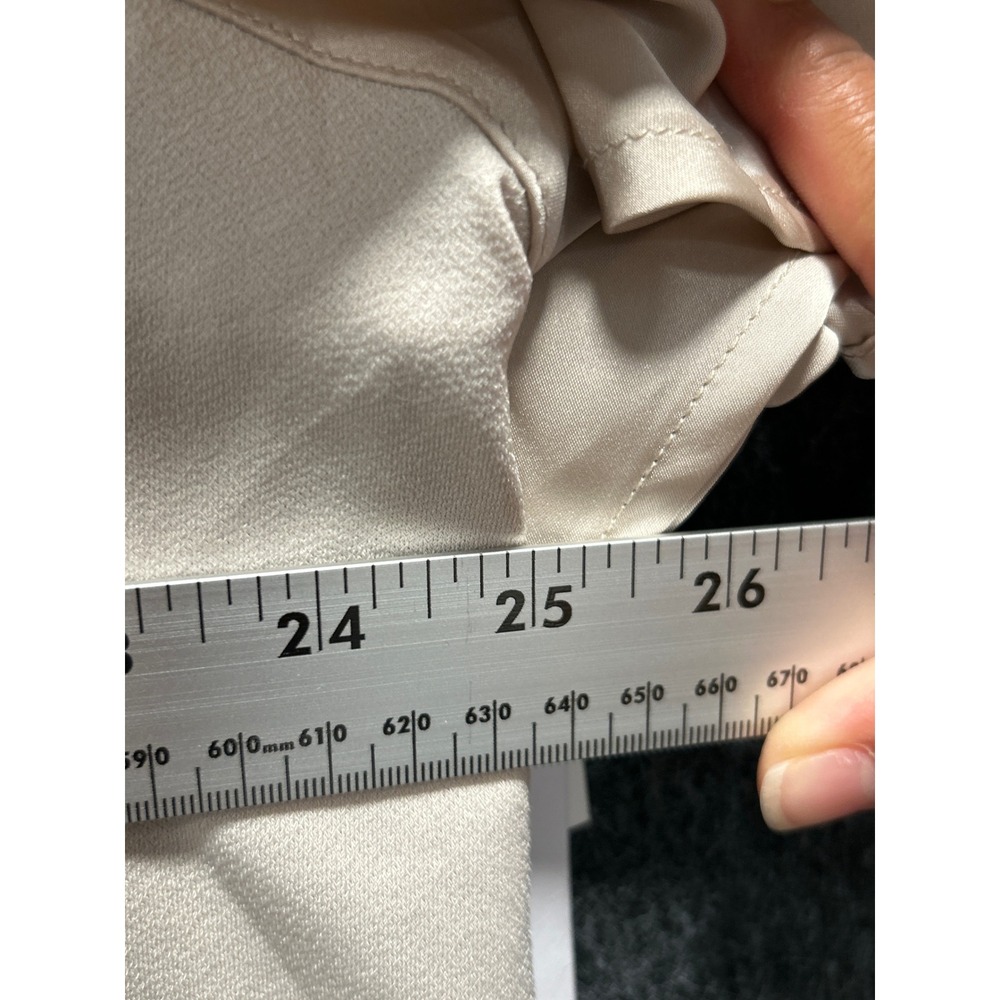 Nordstrom Rack Flutter Sleeve Top Womens 2X Beige Oak Satin Crepe Summer - Picture 8 of 8